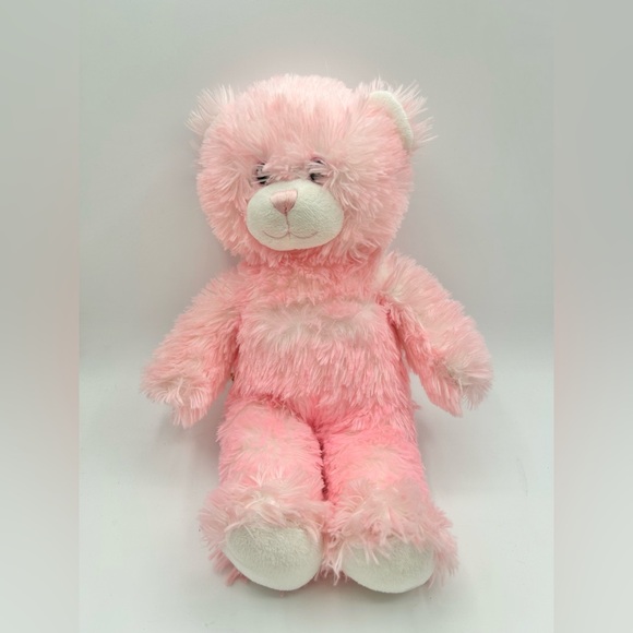 Build a Bear Pink Sparkly Teddy Bear Plush 15” - Picture 1 of 6